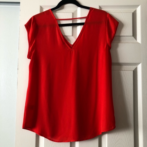 EUC- Bright v-neck blouse - Picture 2 of 4